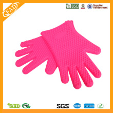 2014 Heißer verkaufender FDA Standard-hitzebeständiger Nahrungsmittelgrad-Silikon-Fünf Finger-Ofen-Handschuhe
